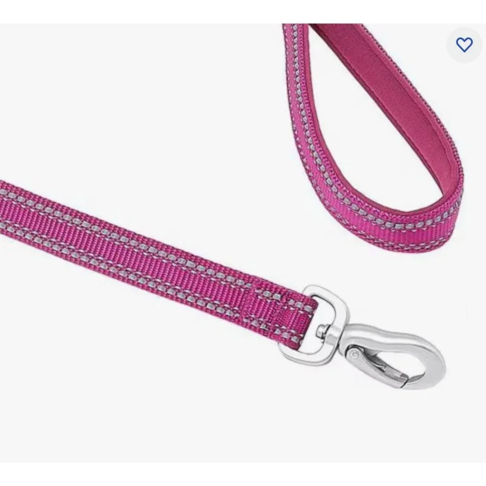 NEW Frisco 6ft Dog Leash Nylon Reflective Comfort Padded Handles Purple 1